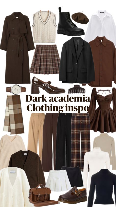 Dark academia outfit inspo #fashion #outfit Casual Dark Academia Outfits, Academia Outfits Aesthetic, Dark Academia Aesthetic Outfit, Academia Aesthetic Outfit, Dark Academia Outfits, Dark Academia Outfit, Academia Outfits, Dark Academia Clothes, Academia Style