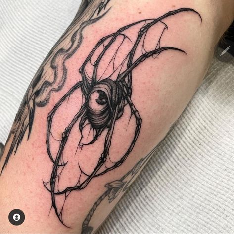 Spider With Eye Tattoo, Orb Weaver Spider Tattoo, Tattoo Dark, Cd Packaging, Hourglass Tattoo, Creepy Eyes, Spider Tattoo, Creepy Tattoos, Sleeves Ideas