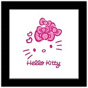 Trends International Gallery Pops Sanrio Hello Kitty - Jungle Paradise Pink Bow Wall Art Wall Poster, 12.00" x 12.00", Black Frame Version Hello Kitty Wall Decor, Hello Kitty Bedroom, Aesthetic Gallery, Bow Wall, Art Tiles, Pop Art Print, Decorating Style, Trends International, Big Girl Rooms