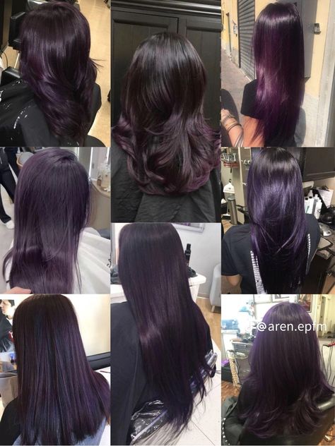 Black Hair With Burgundy Money Piece, Blackberry Hair, Dark Purple Hair, Plum Hair, Hair Tint, Hair Color Streaks, Hair Streaks, Dyed Hair Inspiration, Hair Dye Ideas