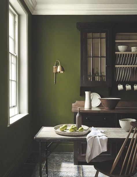 Olive Green Paints, Top Paint Colors, Jewel Beetle, Green Paint Colors, Green Walls, Little Greene Paint, John Singer Sargent, Living Room Green, Green Interiors