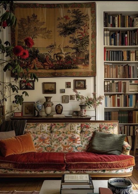 Old World Apartment, Vintage Interior Aesthetic, Old Living Room Vintage, Modern Regency Interior Design, Interior Design Vintage Modern, Soviet Apartment Interior, Old European House Interior, Small Parlor Room Ideas, Antique Home Aesthetic