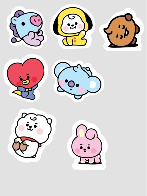 Bt21 Aesthetic, Bts Emoji, Bts Sticker, Stickers Bts, Bts Stickers, Bff Drawings, Pop Stickers, Cute Journals, Getting A Tattoo