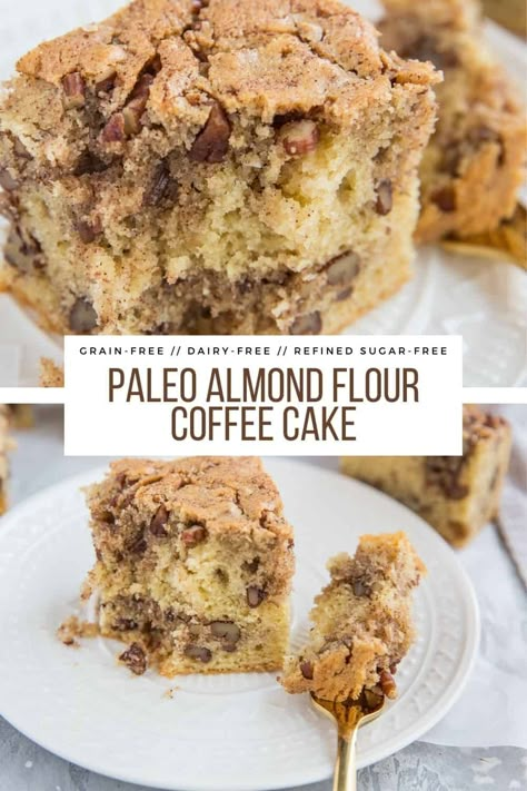 Mcas Recipes, Almond Flour Coffee Cake, Almond Flour Recipes Desserts, Paleo Coffee Cake, Healthy Coffee Cake, Almond Flour Desserts, Makers Diet, Almond Flour Cakes, Paleo Cake