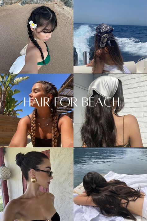 Hairstyle ideas for beach szn #HairForBeach #Ocean #Lake #Water #SummerHairstyles Hair Pool Style, Beach Hairstyles Black Hair, Hair For Cruise, Hairstyles For Getting In Water, Fun Beach Hairstyles, After Swimming Hairstyles, Hawaii Hairstyles Beach, Beach Hairstyles Straight Hair, Beach Trip Hairstyles