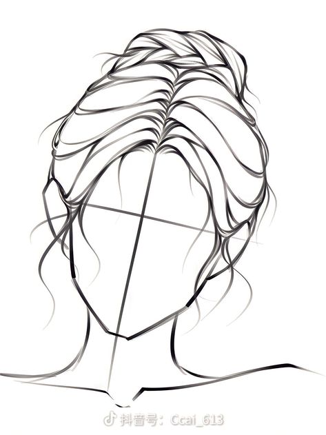 Body Base Sketch With Hair, Updo Drawing Reference, Hair Bun Drawing Reference Front View, How To Draw A Ponytail Front View, Ponytail Drawing Reference Front View, Free To Use Base Drawing Male, How To Draw Female Hair, Hair Styles To Draw, Woman Hairstyles Drawing