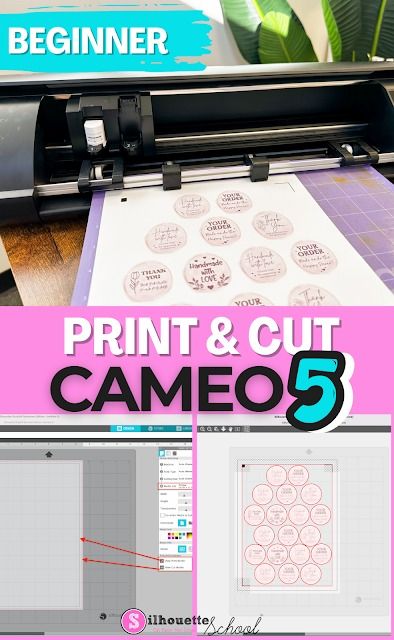 First Print and Cut with Silhouette CAMEO 5 for Beginners Silhouette Hacks, Print And Cut Silhouette, Silhouette Cameo Projects Beginner, Vinyl Projects Silhouette, Silhouette School Blog, Silhouette Cameo Crafts, Make Stickers, Silhouette School, Silhouette Cameo Tutorials