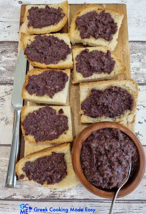 Greek Homemade Olive Paste or Tapenade — Greek Cooking Made Easy Olive Paste, Tapenade Recipe, Paste Recipe, Greek Olives, Greek Cooking, Tapenade, Wine And Dine, Dipping Sauce, Make It Simple