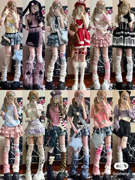 Kawaii Outfit Ideas, Estilo Harajuku, Kawaii Outfit, 일본 패션, Harajuku Outfits, Gyaru Fashion, Kawaii Fashion Outfits, Y2k Outfits, Swaggy Outfits