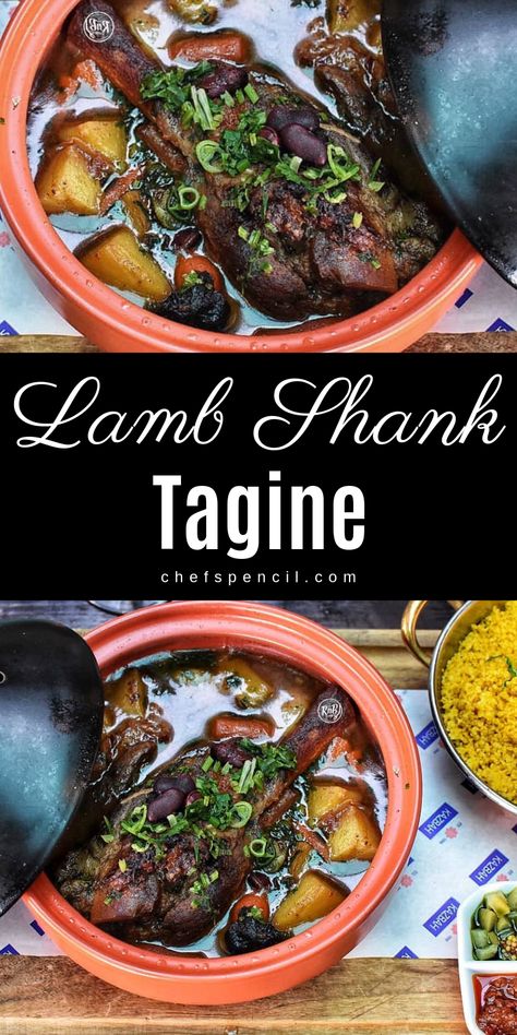 Lamb Tagine Recipe, Moroccan Tagine Recipes, Tajin Recipes, Tagine Cooking, Lamb Shank Recipe, Moroccan Tagine, Lamb Shank, Moroccan Cooking, Tagine Recipes