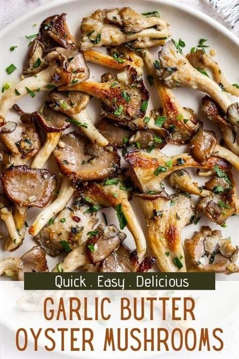 King Oyster Mushroom Recipe, Oyster Mushroom Recipe, Wild Mushroom Recipes, Mushroom Side Dishes, Cooked Oysters, Quick Side Dish, Mushroom Recipes Healthy, Mushroom Dish, Quick Side Dishes