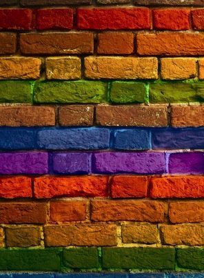 How To Paint Brick, Paint Brick, How To Paint, Brick Wall, Rainbow, Paint, Wall, Blue