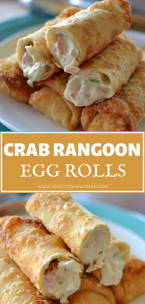 Crab Rangoon Egg Rolls, Telur Gulung, Crab Rangoon, Egg Roll Recipes, Crab Recipes, Wontons, Buffalo Chicken Dip, Corn Dogs, Mahi Mahi