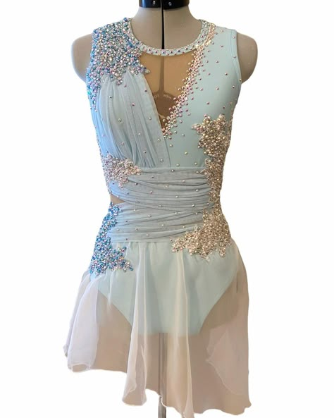 Bryn Gilbert on Instagram: “A stunning light blue and white combo🤍💎” Light Blue Skating Dress, Bryn Lavinia Designs, Light Blue Figure Skating Dress, Light Blue Dance Costume, Lyrical Dance Outfits, Blue Figure Skating Dress, Contemporary Dance Outfits, Competition Skating Dress, Figure Skating Competition