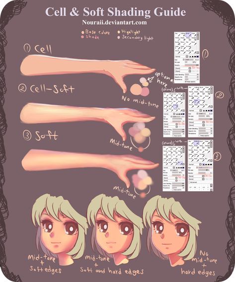 Shading Guide, Sai Brushes, Soft Shading, Cell Shading, Digital Art Tips, Draw Tutorial, Shading Techniques, Coloring Tips, Paint Tool Sai