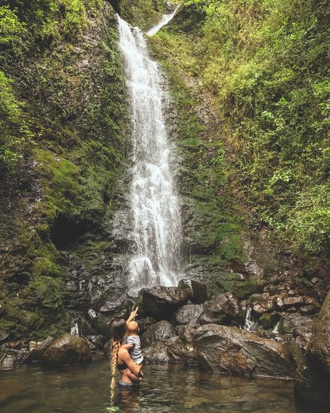 Waterfall hike. Lulumahu falls Oahu Hawaii Living In Hawaii, Waterfall Hike, Chasing Waterfalls, Mommy And Son, Waterfall Hikes, Oahu Hawaii, Oahu, Hawaii, Vision Board