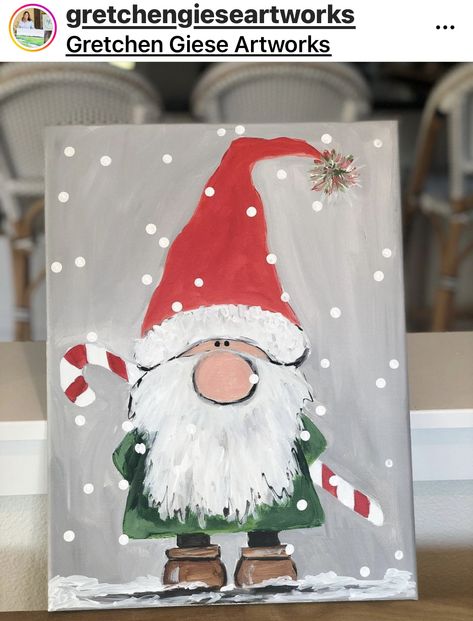 Holiday Canvas Painting Ideas Christmas, Christmas Canvas Easy Paintings, Christmas Paintings Acrylic Easy, Painting Ideas For Dad Christmas Gifts, Easy Paintings For Christmas, Art On A Canvas, Painting Ideas On Canvas For Christmas, Christmas Paintings Snowman, Christmas Painting Gift Ideas