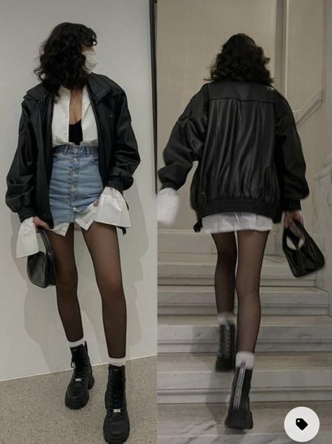 Black Mini Skirt Street Style, Alt Fashion Summer, Fashion Inspo Outfits Black, Fairy Grunge Fashion, Billie Concert, Autumn Lookbook, Outfit Dinner, Random Fashion, Rockstar Gf