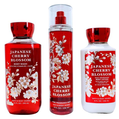 Amazon.com : Bath & Body Works Japanese Cherry Blossom Set - Shower Gel 10 oz, Fragrance Mist 8 oz, Body Lotion 8 oz : Other Products : Beauty & Personal Care Cherry Blossom Scent, Asian Pear, Japanese Blossom, Bath & Body Works, Shea Butter Hand Cream, Temu Finds, Bath And Body Work, White Jasmine, Bath And Body Works Perfume