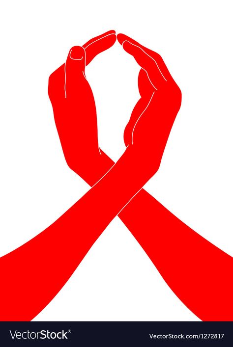 Als Ribbon, Hiv Awareness Posters, Aids Awareness Poster, Hiv Aids Art Poster, Awareness Ribbon Drawing, Aids Ribbon, Hands Vector, Aids Awareness, Ribbon Decorations