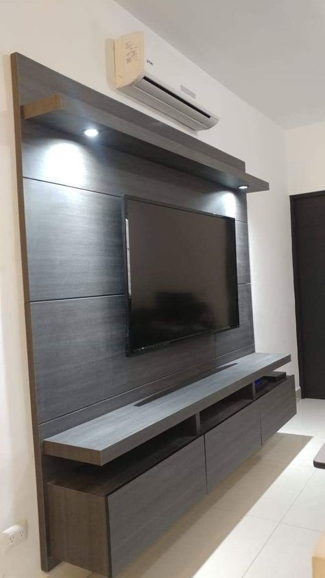 Rustic Tv Wall, Simple Tv Unit Design, Tv Cabinet Design Modern, Lcd Panel Design, Modern Tv Unit Designs, Simple Tv, Tv Unit Furniture Design, Modern Tv Wall Units, Tv Unit Decor