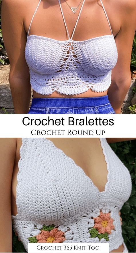 Ready to strut your stuff in one of these gorgeous crochet bralette patterns? #crochet #crochet365knittoo #crochetpattern #crochetbralette #crochetbralettepattern Crochet Bra Pattern Free, Crochet Bikinis Free Patterns, Crochet Bralette Pattern Free, Crochet Bralettes, Crochet Bra Pattern, Crochet Bralette Pattern, Crochet Bralette Top, Crochet Bra Top, Crochet Halter Top Pattern