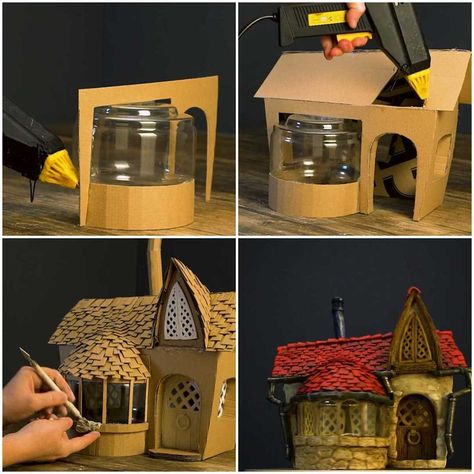 Fairy Houses How To Make A, Fairy Castle Diy, How To Make A Fairy House, Fairy Doors Diy How To Make, Fairy House Diy Natural Materials, Fairy House Diy How To Make A, Diorama Ideas Diy, Fairy Crafts For Adults, Fairy House Windows