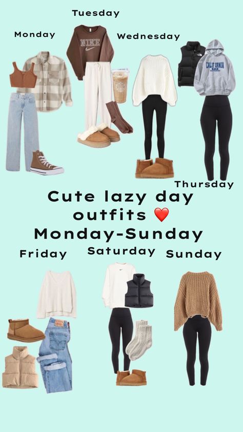 Cute out lazy outfits Chill Outfits Lazy Days Winter, Rainy Day Outfit Sweatpants, Outfits For Tuesday School, Cute Comfy Rainy Day Outfits, Outfit Ideas For School Cold Weather, Monday Outfits For School Lazy Days, Comfy Winter Outfits Lazy Days Schools, Cute Lazy Winter Outfits, Spring Comfy Outfits Lazy Days