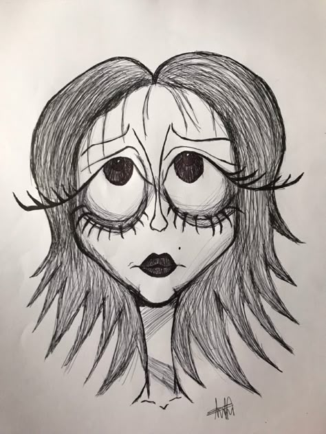 How To Draw Tim Burton Characters, Drawing Ideas Tim Burton, Drawing Tim Burton Style, Tim Burton Sketches Character Design, Tim Burton Eyes Drawing, Tim Burton Drawings Sketches, Goth Sketches, Tim Burton Style Art, Tim Burton Inspired Art