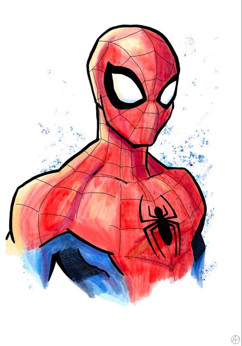 Spectacular Spiderman, Spiderman Painting, Marvel Art Drawings, Drawing Superheroes, Spiderman Drawing, Spiderman Art Sketch, Naruto Sketch Drawing, Marvel Drawings, Procreate Drawing