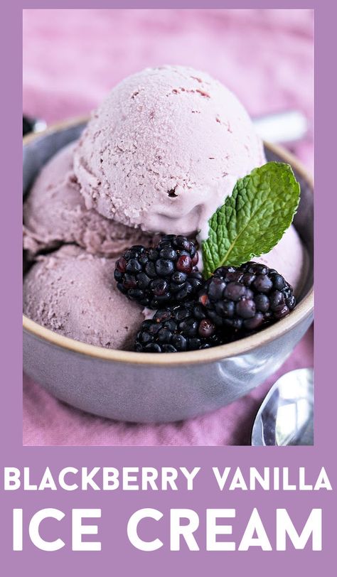 Blackberry Vanilla Ice Cream - CPA: Certified Pastry Aficionado Chocolate Dipped Cherries, Blackberry Ice Cream, Bananas Foster French Toast, Churn Ice Cream, Blackberry Recipes, The Best Ice Cream, Homemade Vanilla Ice Cream, Homemade Ice Cream Recipes, Bananas Foster