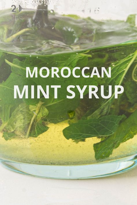 This Moroccan mint syrup is the perfect infused simple syrup to use as a sweetener in desserts, cocktails, and tea. The recipe requires three simple ingredients (fresh mint, sugar, and water) and comes together in under 30 minutes. Moroccan Mint Tea Recipe, Infused Simple Syrup, Mint Tea Recipe, Mint Syrup, Mint Sugar, Infused Sugar, Moroccan Mint Tea, Mint Tea, Fresh Mint