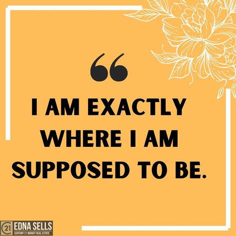 ✨We are exactly where we are supposed to be✨ . Sometimes we become consumed by frustration and disappointment because we are convinced that we somehow took a detour away from our planned path‼️ . Life is naturally messy, and we may not always feel like things are going “RIGHT.” Still, it can be part of the process, a part of the moments that are making you, YOU!!🙌 . ✅Affirm: “ I am exactly where I am supposed to be. I am headed exactly where I need to go.” Wishing you a productive week ahead🤞 2025 Vibes, Real Estate Services, Buying And Selling, Great Quotes, Quote Of The Day, The Process, Feel Like, Life Is, Life Quotes