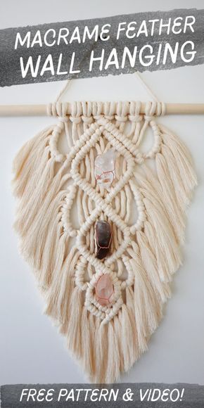 Macrame Feather Pattern, Diy Macrame Wall Hanging Pattern Free, Feather Wall Hanging Diy, Macrame Diy Patterns, Macrame Feather Diy, Macrame Leaf Tutorial, Macrame Feather Tutorial, Macrame Wall Hanging Pattern Free, Macrame Diy Wall Hanging