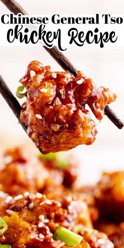 Tso Chicken Recipe, Spicy Chinese Chicken, Fried Chicken Pieces, Chinese Fried Chicken, Chicken Stir Fry Sauce, Chinese Chicken Dishes, Chinese General, Kfc Chicken Recipe, Sticky Sauce