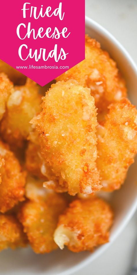 Fried Cheese Curds Recipe, Homemade Cheese Curds, Deep Fried Cheese Curds, Cheese Curds Recipe, Fried Cheese Bites, Wisconsin Cheese Curds, Cheese Curd, Fried Cheese Curds, Deep Fried Recipes