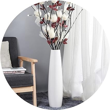 Amazon.com: Ceramic Floor Vase, GDSZJLJ 17.7" Tall White Large Decorative Vases for Modern Home Decor, Living Room, Minimalist Style Big Flower Vase for Pampas Grass, Flowers, Twigs, Office, Bedroom Décor : Home & Kitchen Big Flower Vase, Floor Vases Decor, Modern Eclectic Interior Design, Pastel Office, Interior Design Art Deco, Vase For Pampas, Large Vases Decor, Modern Eclectic Interior, Floor Vase Decor