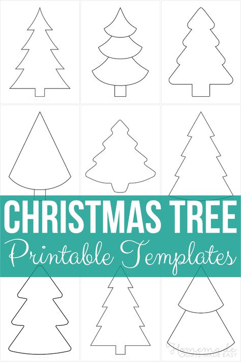 Christmas Tree Stencils Free Printable, Christmas Tree Templates Free Printable, Christmas Tree Templates Free, Xmas Templates, Christmas Tree Templates, Xmas Tree Pattern, Montessori Christmas, Christmas Tree Applique, Christmas Tree Outline