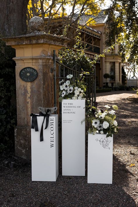 Make an entrance! Your welcome sign is your way to greet your guests, let them know that they are in the right spot, and kick off the mood for the rest of the day! The welcome sign is a great piece that can be repurposed and paired with your seating chart or at cocktail hour. Cup Party Ideas, Anything But A Cup, Hallway Christmas Decor, Winter Planter Ideas, Hallway Christmas, 2026 Wedding, Cocktail Hour Decor, Planter Decor, Garden Winter