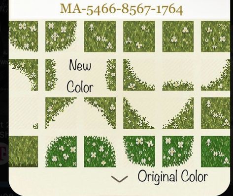 Cobblestone Path Acnh Code, Acnh Path Codes Flowers, Acnh Paths Designs Grass Path, Acnh Grass Design, Mossy Path Acnh, Floral Path Acnh, Acnh Grass Path Codes, Animal Crossing Grass Path, Acnh Leaf Design