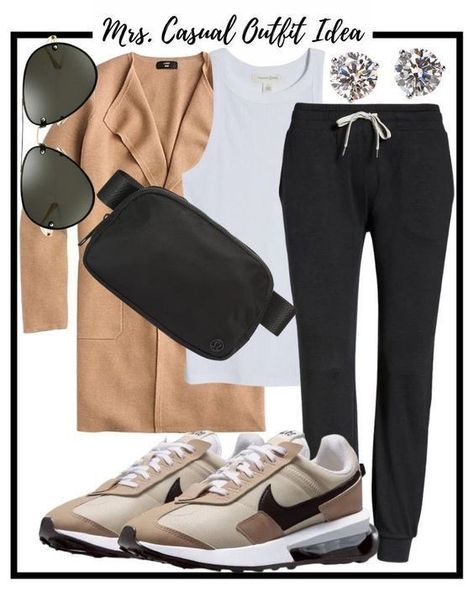 Joggers Outfit, Casual Chique, Mode Casual, Athleisure Outfits, Travel Outfits, Athleisure Wear, Mode Inspo, Sporty Outfits, Fall Winter Style