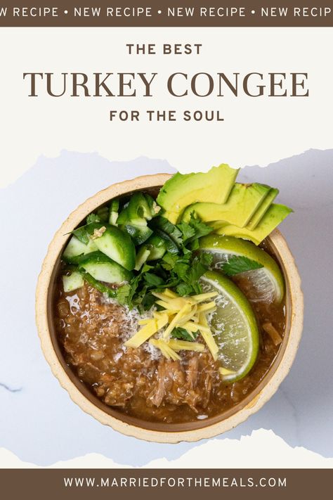 A recipe for Turkey Congee Turkey Congee, Congee Recipe, How To Make Turkey, Savory Rice, Best Turkey, Rice Porridge, Soft Boiled Eggs, Leftover Turkey, Ground Turkey