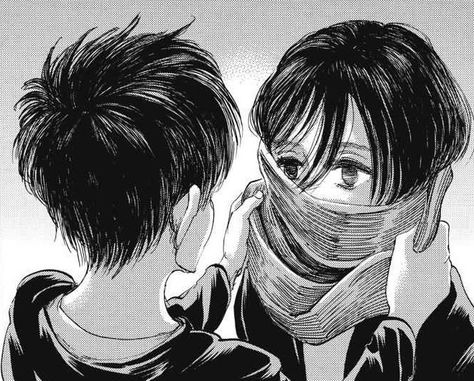 Mikasa Scarf, Aot Eren, Aot Manga, Eren X Mikasa, Eren And Mikasa, Attack On Titan Eren, Manga Wall, Attack On Titan Fanart, Eren Yeager