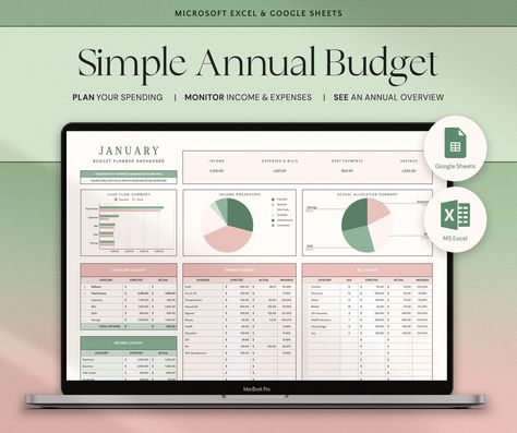 Annual Budget Spreadsheet Google Sheets Budget Planner Excel Monthly Budget Template Yearly Budget Planning Excel, Faire Son Budget, Personal Budget Template, Weekly Budget Template, Excel Budget Spreadsheet, Excel Spreadsheets Templates, Budget Spreadsheet Template, Budget Template Free, Monthly Budget Spreadsheet