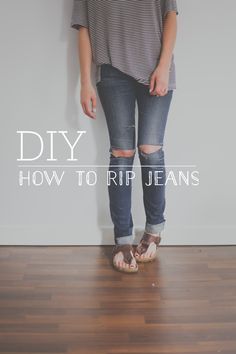 If you follow us on Pinterest, you'll have noticed our latest obsession with ripped jeans. Diy Ripped Jeans, Rip Jeans, Unique Diy Gifts, Jeans Diy, Cut Jeans, Favorite Jeans, Ripped Jeans, Diy Fashion, I Decided