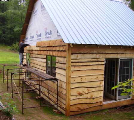 cut some wane edge siding in Sawmills and Milling Live Edge Siding Exterior, Live Edge Siding, Diy Siding, Wood Cladding Exterior, Home Siding, Wood Siding Exterior, Log Siding, House Cladding, Cabin Exterior