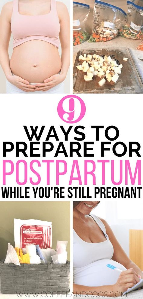 9 ways to prepare for postpartum while you're still pregnant. These tips and tricks will get you ready to tackle the fourth trimester. Postpartum Prep, Baby Gender Prediction, Postpartum Outfits, Postpartum Must Haves, Postpartum Care Kit, Postpartum Essentials, 4th Trimester, Pregnancy Goals, Fourth Trimester