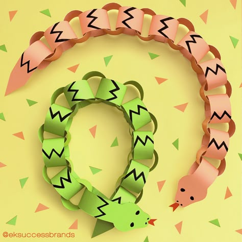 Paper Chain Snake, Snake Friends, Paper Snake, Diy Snake, Journaling Pens, Snake Crafts, Snake Party, Cute Snakes, Jungle Thema