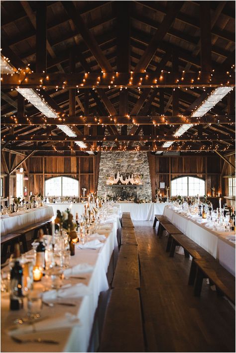 Rustic Wedding Locations, Mountain Lodge Wedding Reception, Ceremony In Front Of Fireplace, Indoor Cabin Wedding, Elegant Camp Wedding, Modern Cabin Wedding, Log Cabin Wedding Venues, Summer Lodge Wedding, Wedding At A Cabin