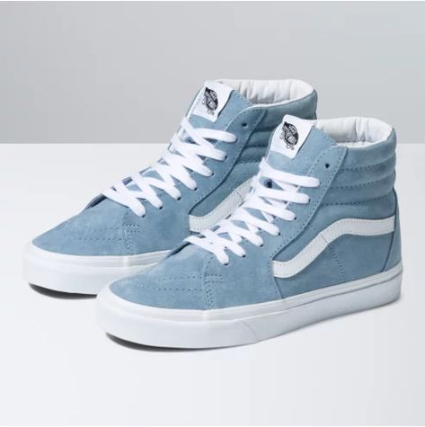 Vans Azul, Vans Aesthetic, Vans High Tops, Tenis Vans, Blue Vans, Classic Vans, Vans Blue, Vans Sk8 Hi, Aesthetic Shoes